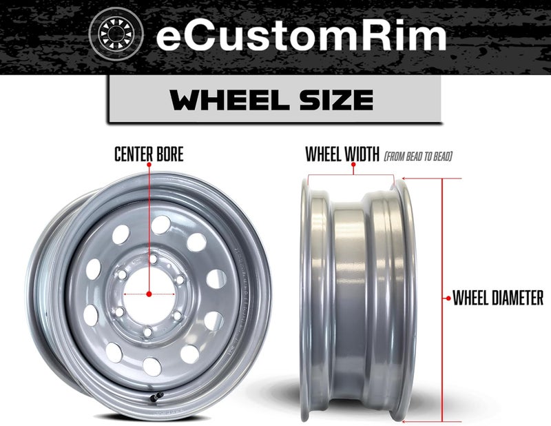 eCustomRim Trailer Wheel Rim 14X5.5 14" 5 Lug On 4.5" Center Silver Modular - Image 3